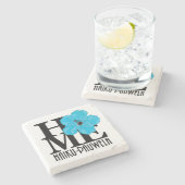 HOME俳句パウウエラブルーハイビスカス ストーンコースター (横)