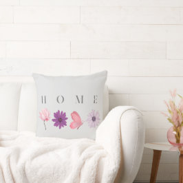 HOME フラワーバタフライ パステルアクセント クッション