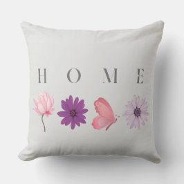 HOME フラワーバタフライ パステルアクセント クッション