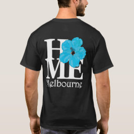 HOME メルボルン ブルー ヒビスクス (背面プリント) Tシャツ