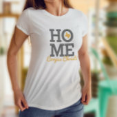 HOME – 文はっきりした字&テキサス州シェイプ灰色イエロー Tシャツ