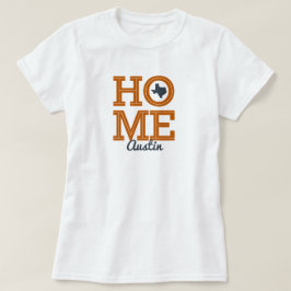 HOME – 文はっきりした字&テキサス州形状焦げオレンジ Tシャツ