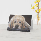 Home Alone Golden Retriever Greeting Card カード (黄色い花)