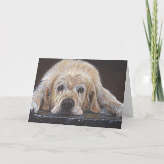 Home Alone Golden Retriever Greeting Card カード (正面)