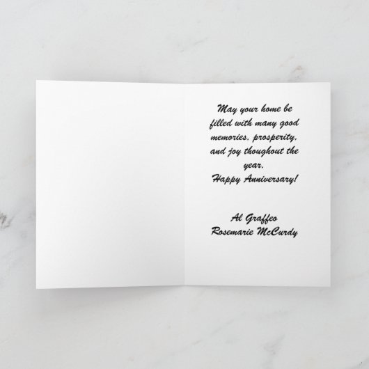 Home Anniversary – エステ実在ートエージェントの挨拶 カード (内部)