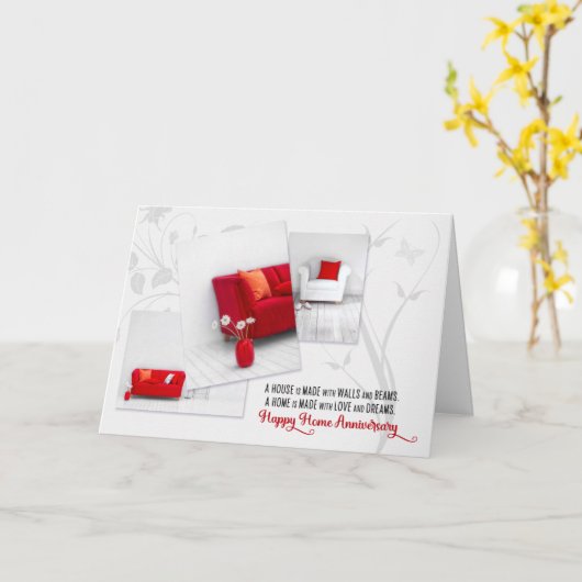 Home Anniversary from Real Estate Agent Modern カード (黄色い花)