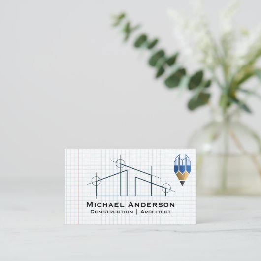 Home Architectロゴ |グリッド紙 |建築 名刺 (スタンド正面)