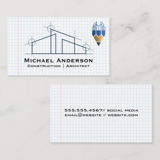 Home Architectロゴ |グリッド紙 |建築 名刺 (正面/裏面)
