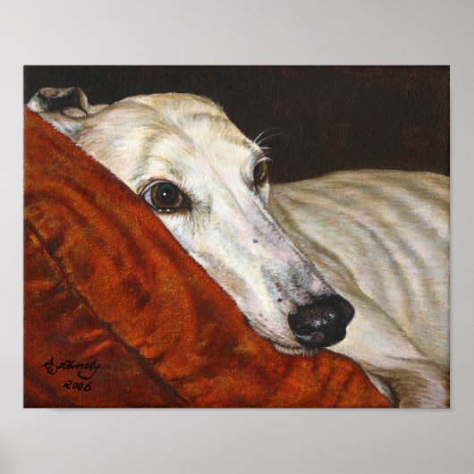 「Home At Last」greyhound dog art poster ポスター (正面)