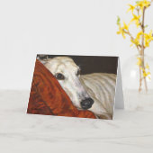Home At Last Greyhound Rescue Dog Greeting Cards カード (黄色い花)