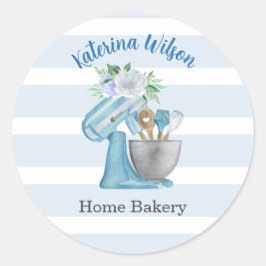 Home Bakery Blue Flower Mixer ラウンドシール