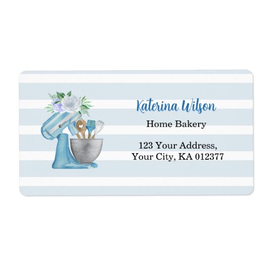 Home Bakery Blue Mixer Shipping  ラベル (正面)