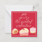 Home Bakery Pastry Cakes Sweetest Valentine Logo ノートカード (正面)