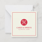 Home Bakery Pastry Cakes Sweetest Valentine Logo ノートカード (裏面)