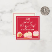 Home Bakery Pastry Cakes Sweetest Valentine Logo ノートカード (正面/裏面インサイチュ)