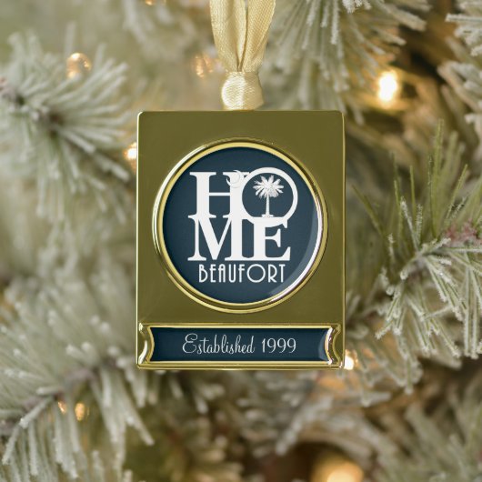 HOME Beaufortカスタマイズ可能(年始) ゴールドプレートバナーオーナメント (ツリー)
