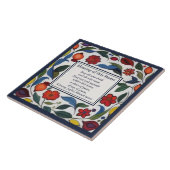 Home Blessing Sign Plaque Floral Pomegranates タイル (側面)