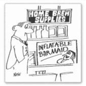 Home Brew供給インフレータブルバーメイド漫画。 シール (正面)