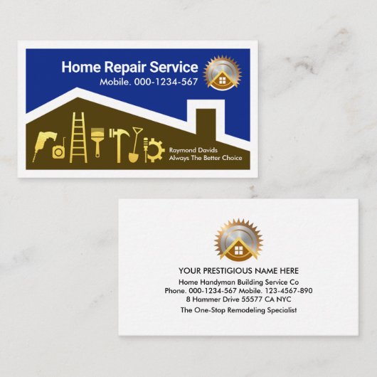Home Building Handyman Frame 名刺 (正面/裏面)