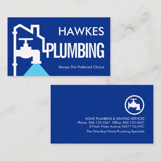 Home Building Pipe Frame Leaking Faucet 名刺 (正面/裏面)