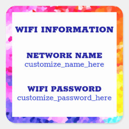 Home Business Network WIFIパスワード情報 スクエアシール