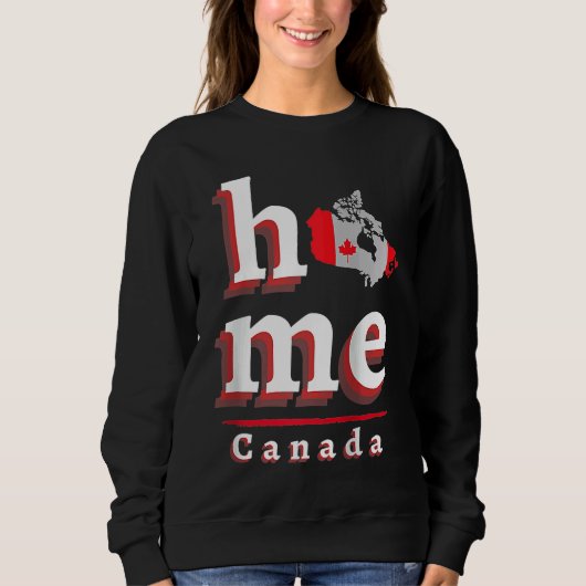 Home Canada for Men Women Kids Canadian Raglan Bas スウェットシャツ (正面)