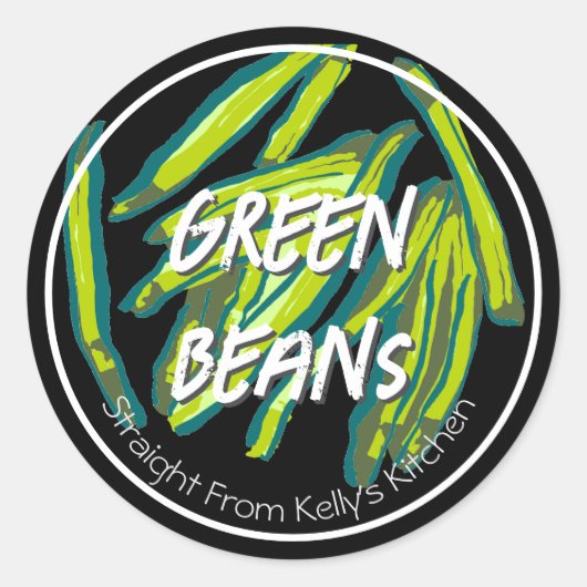 Home Canning Business Green Beans Modern Label ラウンドシール (正面)