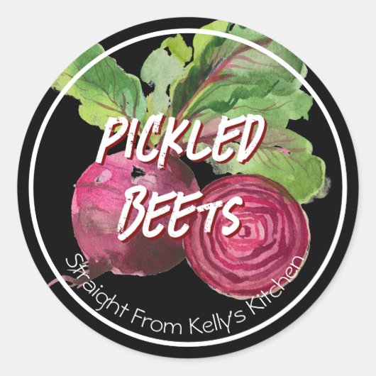 Home Canning Business Pickled Beets  Label ラウンドシール (正面)