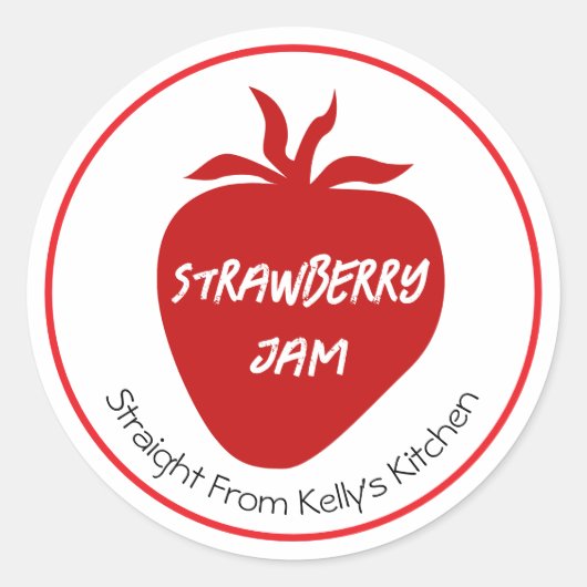 Home Canning Business Strawberry Jam Modern Label ラウンドシール (正面)