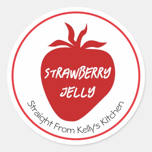 Home Canning Business Strawberry Jelly Jam Label ラウンドシール (正面)