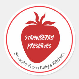 Home Canning Business Strawberry Preserves Label ラウンドシール