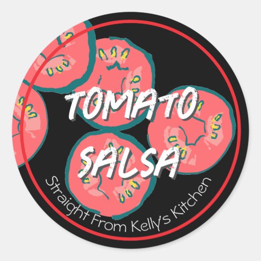 Home Canning Business Tomato Salsa Modern Label ラウンドシール (正面)