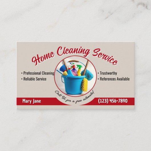 Home Cleaning Business Card 名刺 (正面)