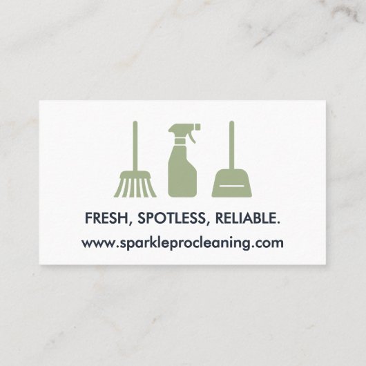 Home Cleaning Service Green Eco Modern 名刺 (裏面)
