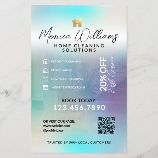 Home cleaning service modern Flyer チラシ (裏面)