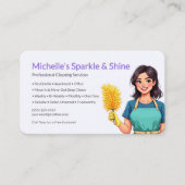 Home Cleaning Service Purple 名刺 (正面)