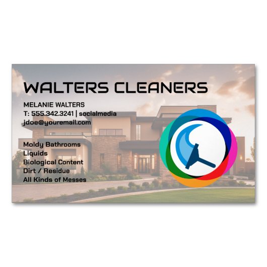 Home Cleaning Services | House Living Room マグネット名刺 (正面)