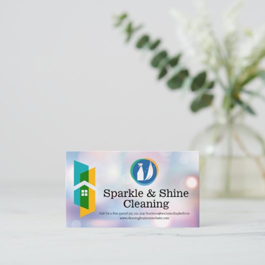 Home Cleaning Tools | Blurred Boke Background 名刺 (スタンド正面)