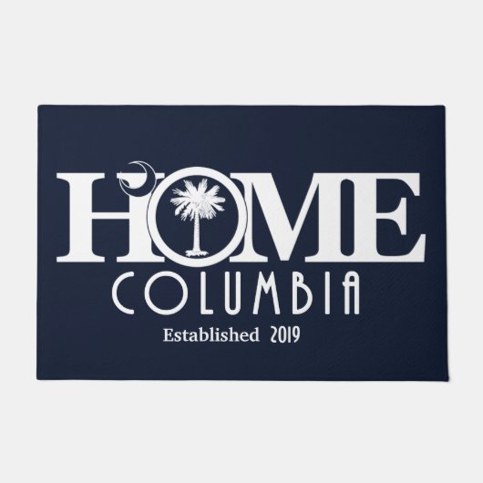 HOME Columbia SC (カスタム設立年) ドアマット (正面)