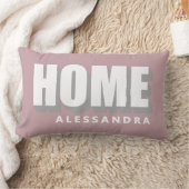 Home Custom Name Dusty Rose Modern Minimalist Chic ランバークッション (ブランケット)