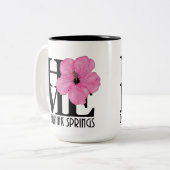 HOME De Funiak春15ozピンクハイビスカス ツートーンマグカップ (正面左)