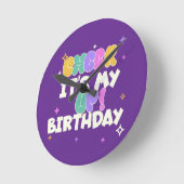  HOME DECOR BIRTHDAY CHEER UP ROUND WALL CLOCK  ラウンド壁時計 (傾斜)