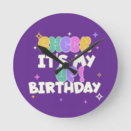  HOME DECOR BIRTHDAY CHEER UP ROUND WALL CLOCK  ラウンド壁時計