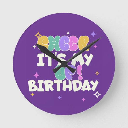  HOME DECOR BIRTHDAY CHEER UP ROUND WALL CLOCK  ラウンド壁時計 (正面)
