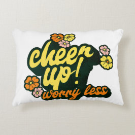 HOME DECOR CHEER UP WORRY LESS ACCENT PILLOW  アクセントクッション