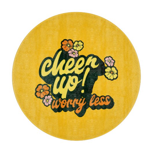 HOME DECOR CHEER UP WORRY LESS CUTTING BOARD  カッティングボード (正面)