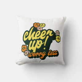 HOME DECOR CHEER UP WORRY LESS THROW PILLOW  クッション