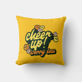 HOME DECOR CHEER UP WORRY LESS THROW PILLOW  クッション