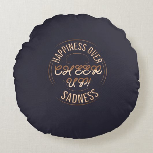 HOME DECOR CHOOSE HAPPY CHEER UP ROUND PILLOW ラウンドクッション (正面)