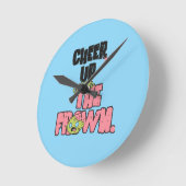 HOME DECOR CRUSH THE FROWN CHEER UP WALL CLOCK  ラウンド壁時計 (傾斜)
